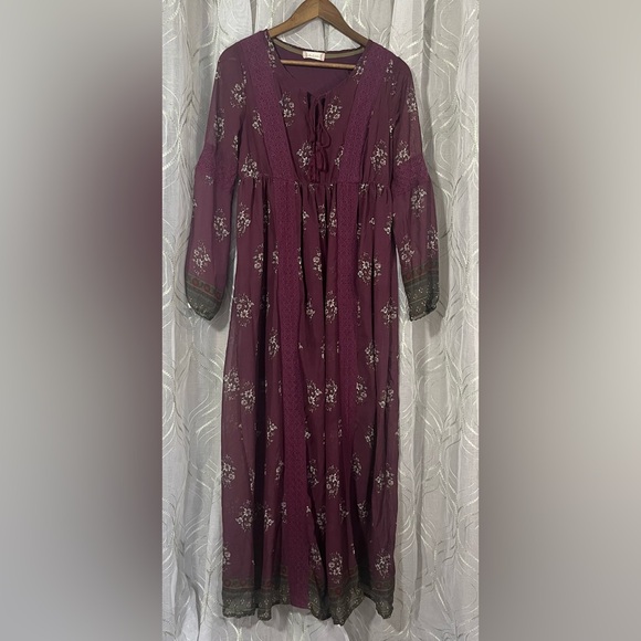 Altar'd State Dresses & Skirts - Boho Lace-Trim Maxi Dress in Plum Altar’d State